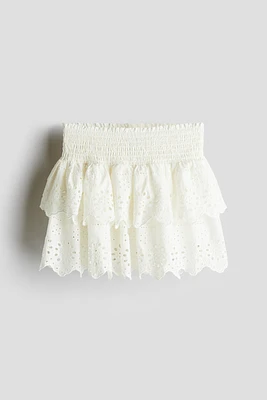 Tiered broderie anglaise skirt