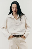 Oversized Pullover Denim Shirt