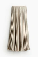 Pleated Satin Skirt