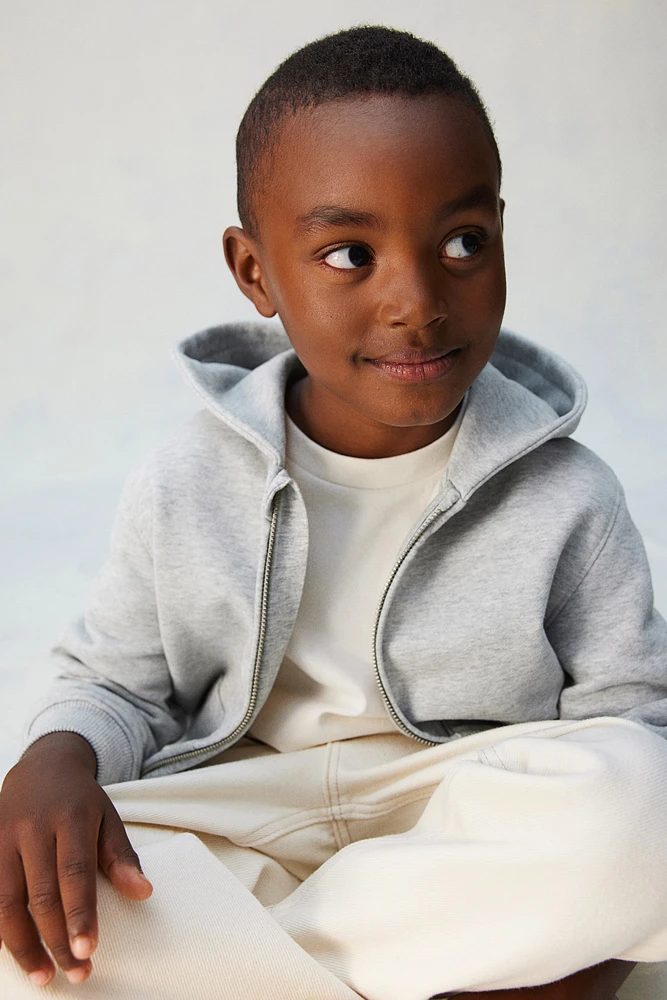 Hooded Cotton Sweatshirt Jacket