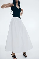 Cotton midi skirt