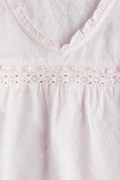 Ruffle-Trimmed Cotton Blouse