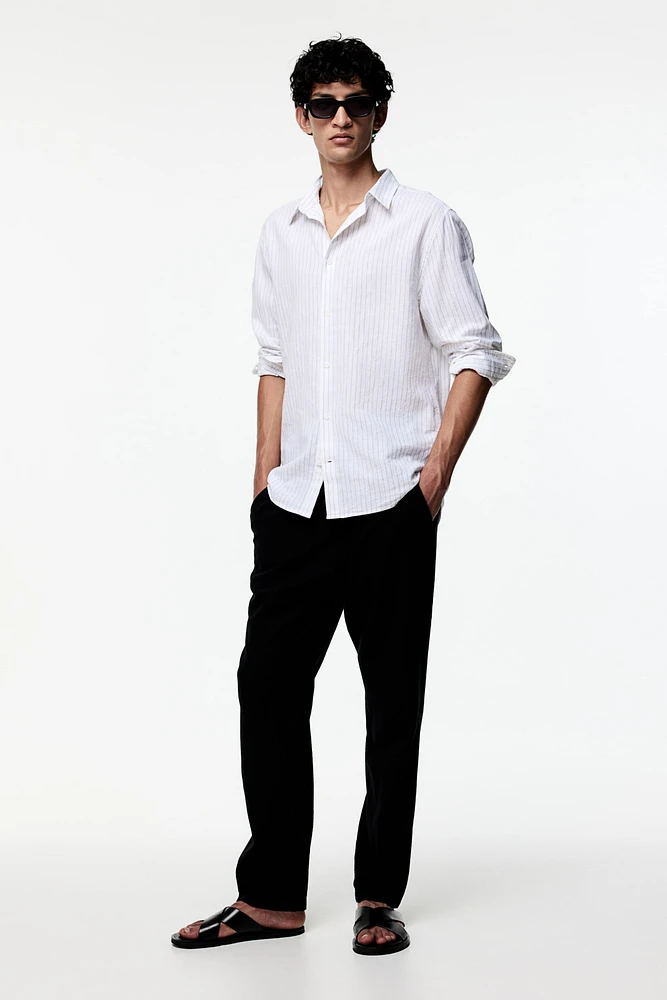 Regular Fit Linen-blend Pants