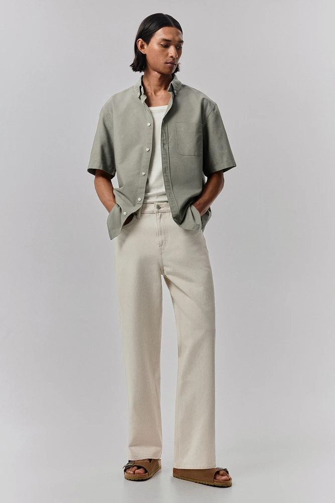 Chemise Oxford classique avec manches courtes