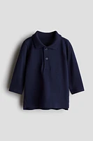 Long-Sleeved Piqué Polo Shirt