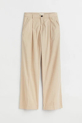 Wide-leg Twill Pants