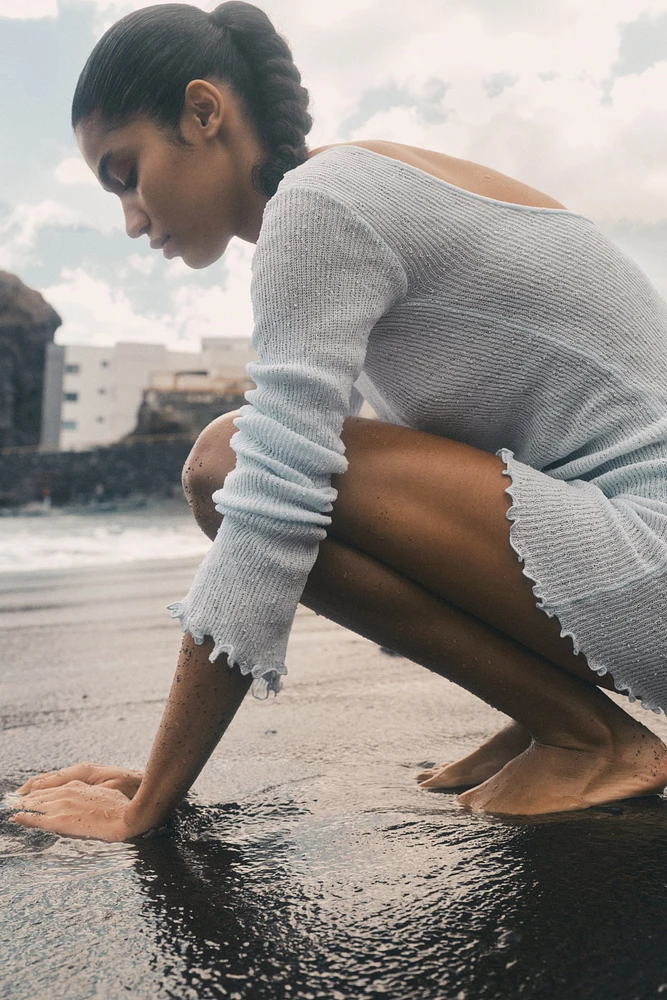 Knit Dress with Low-cut Back