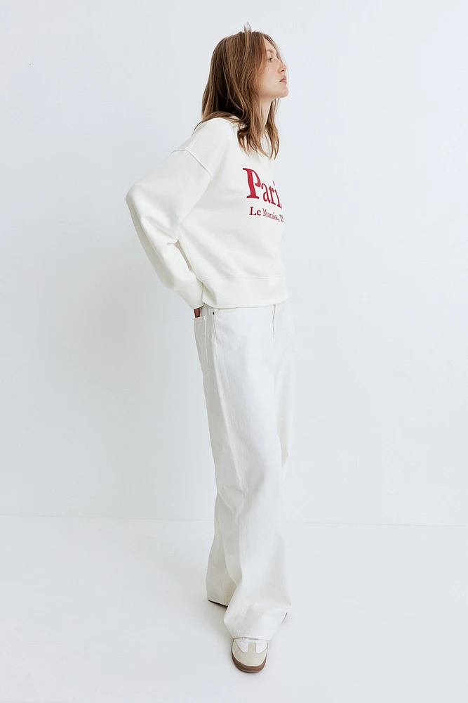 Sweatshirt with Text Motif