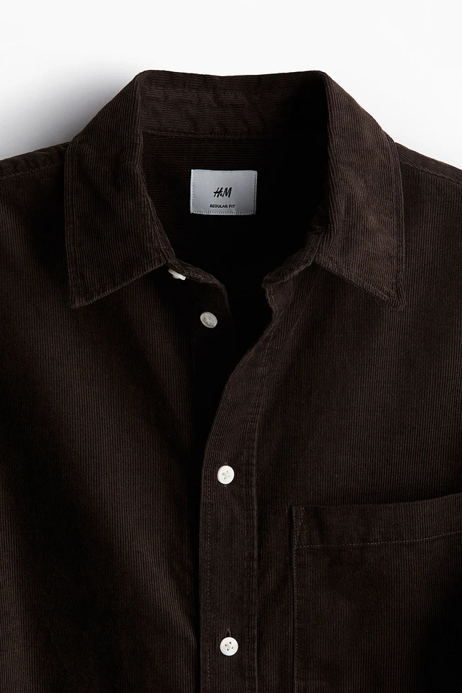 Chemise Coupe Classique en velours côtelé