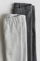 2-pack Ribbed Cotton Leggings