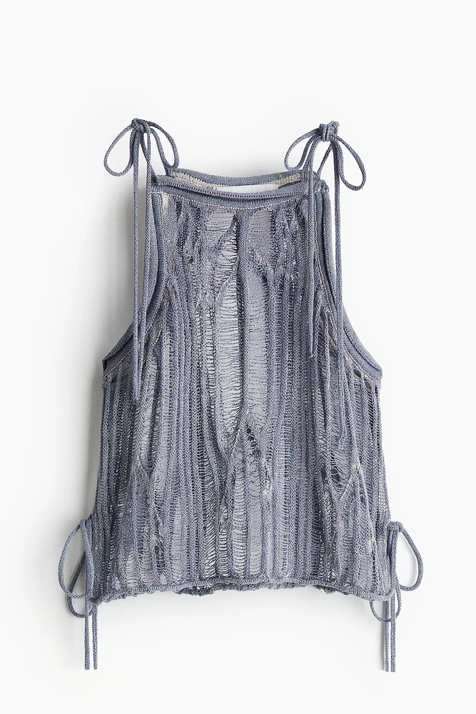 Haut en tricot avec bretelles à nouer