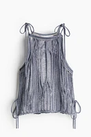 Knit Top with Tie Shoulder Straps