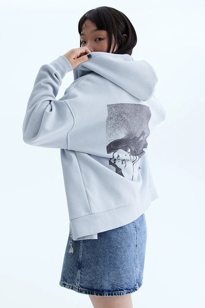 Oversized Hooded Jacket with Motif