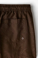 Embroidered-Pattern Swim Shorts