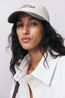 Embroidered-motif Twill Cap