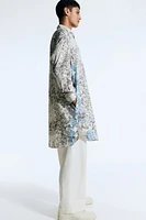 Floral-Print Cotton Shirt Kaftan