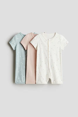 3-pack Cotton Pajama Jumpsuits