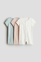 3-pack Cotton Pajama Jumpsuits