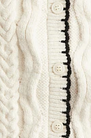 Button-Front Cable-Knit Sweater Vest