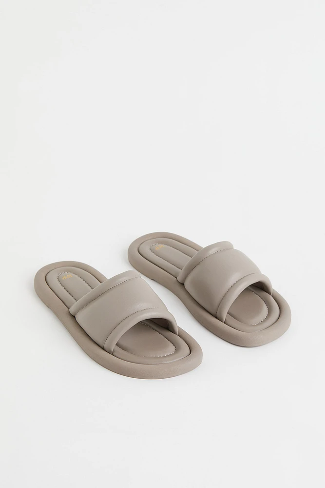 Faux Leather Slides