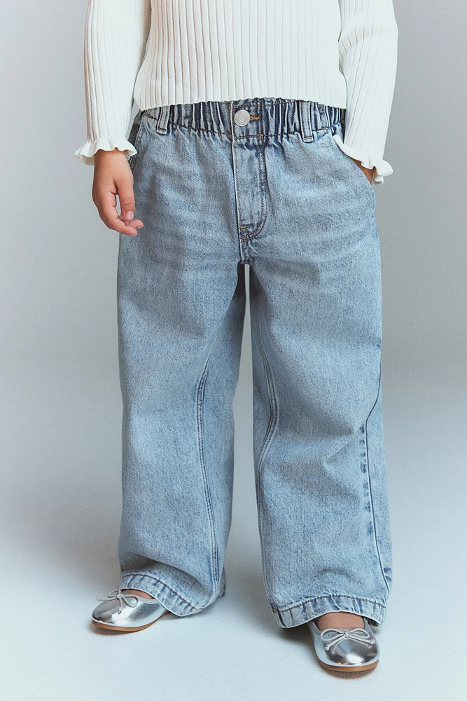 Wide Leg Paper-bag Jeans