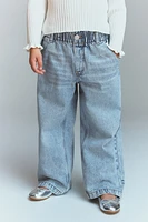 Wide Leg Paper-bag Jeans