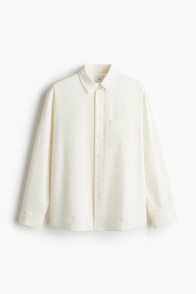 Cotton-Blend Seersucker Shirt