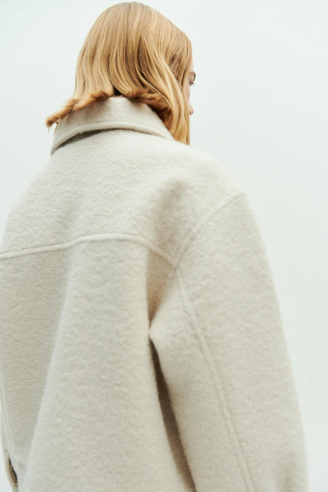 Veste en sergé avec col duveteux