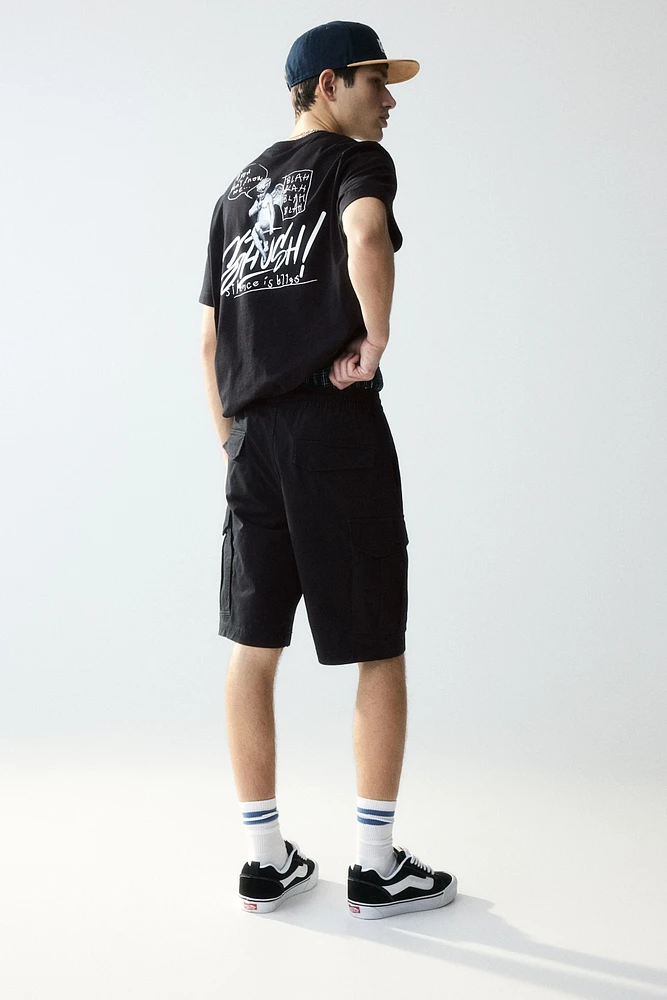 Regular Fit Twill Cargo Shorts