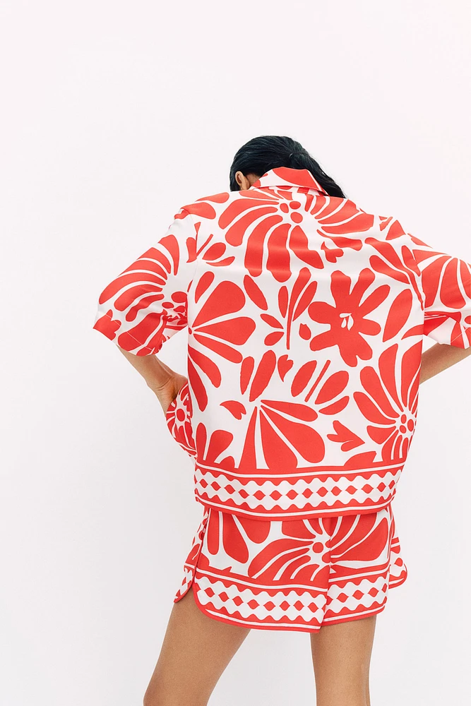 Short à motif avec cordon de serrage