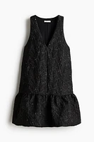 Jacquard-Weave Bubble-Hem Dress