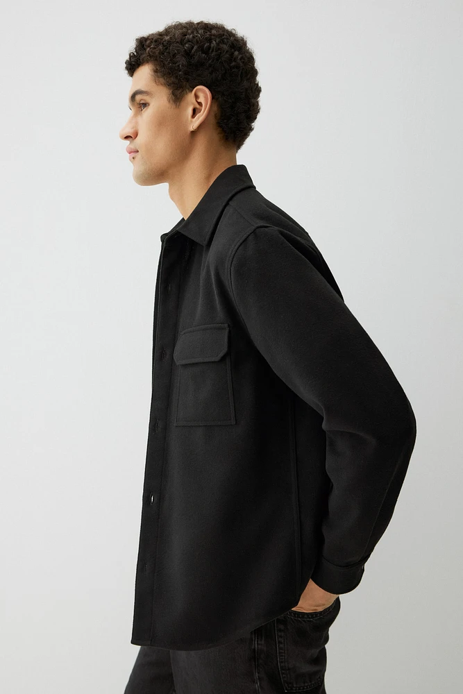 Regular Fit Felted Overshirt