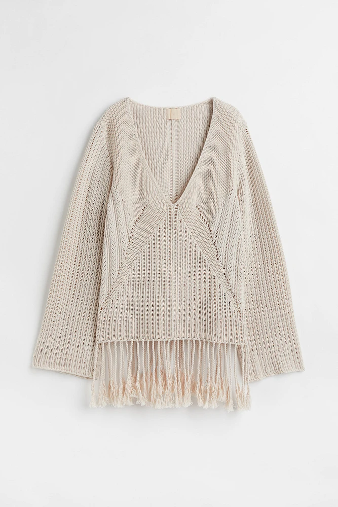 Fringed-hem Sweater