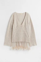 Fringed-hem Sweater