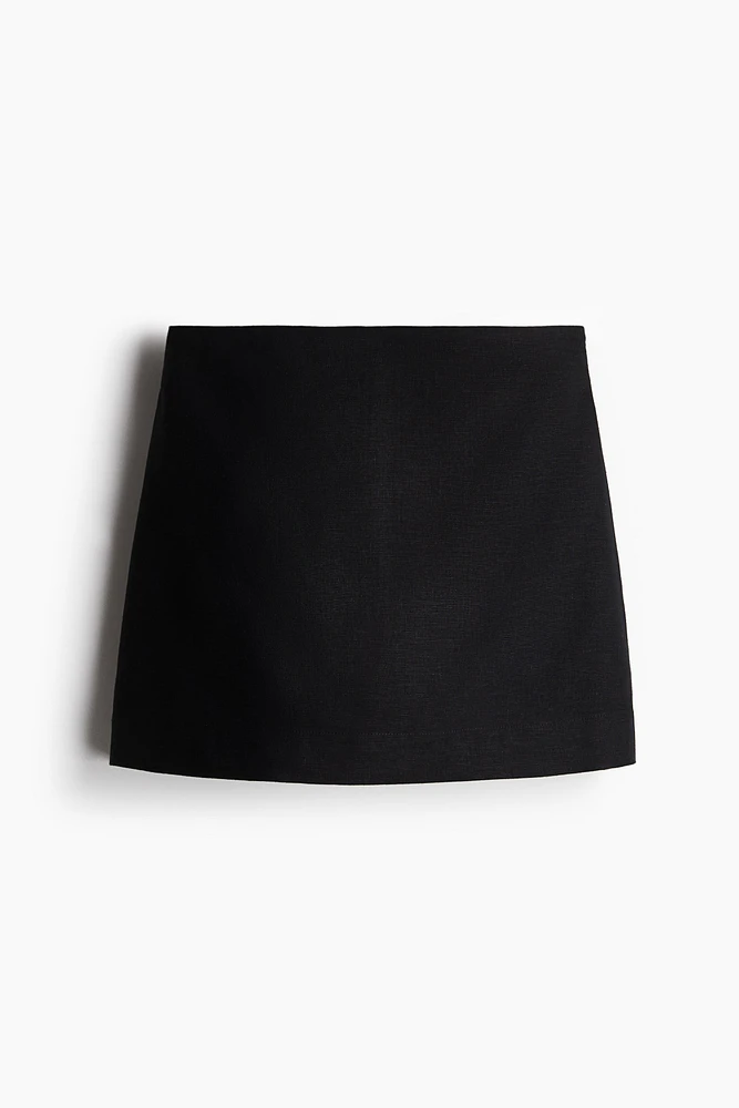 Linen-Blend Mini Skort
