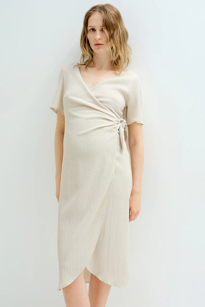 MAMA Crinkled Wrap Dress