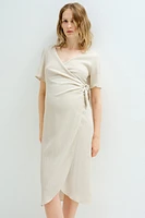 MAMA Crinkled Wrap Dress