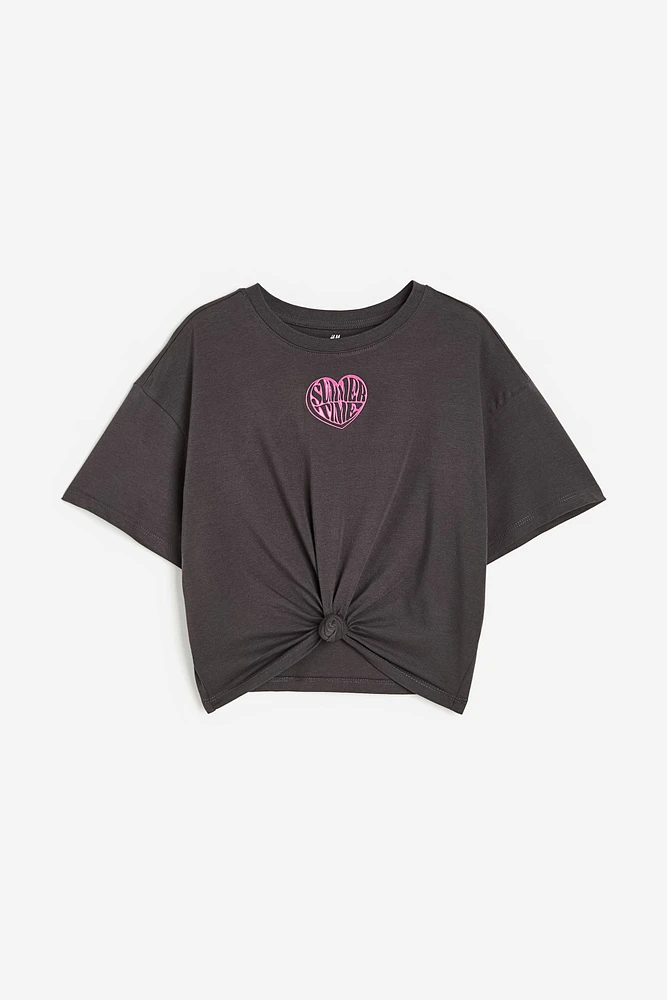 Tie-hem T-shirt