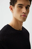 Regular-Fit Textured-Knit T-Shirt