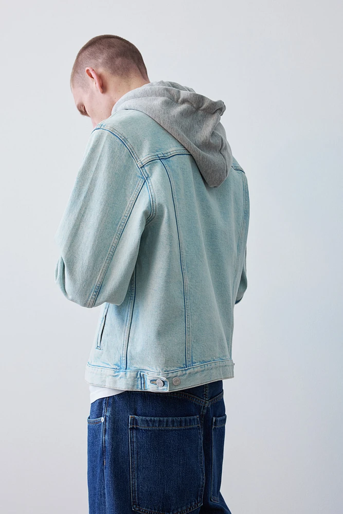 Slim Fit Hooded Denim Jacket