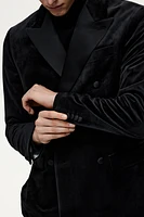 Regular Fit Double-Breasted Velvet Tuxedo Jacket