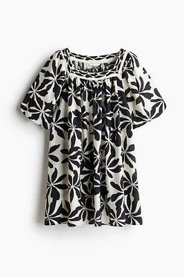 Balloon-Sleeved Tunic Dress