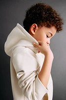 Hooded Cotton Sweatshirt Jacket