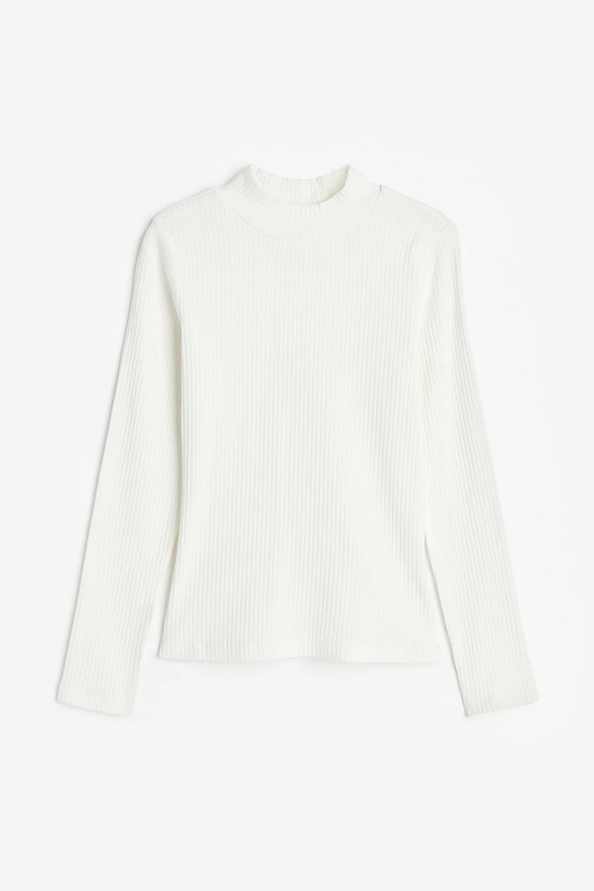 Cotton Mock Turtleneck Top