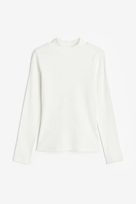 Cotton Mock Turtleneck Top