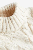 Cable-knit Mock Turtleneck Sweater