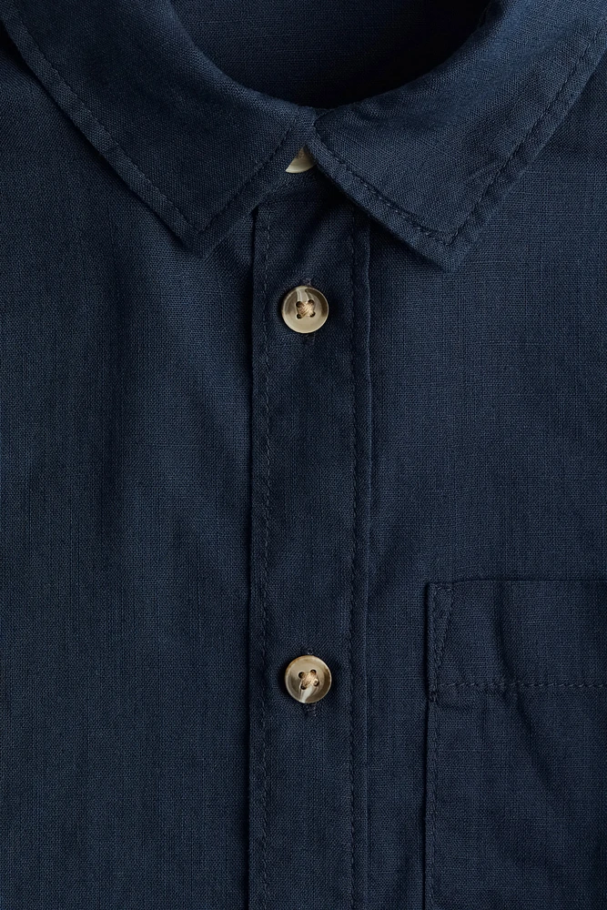 Chemise en lin mélangé