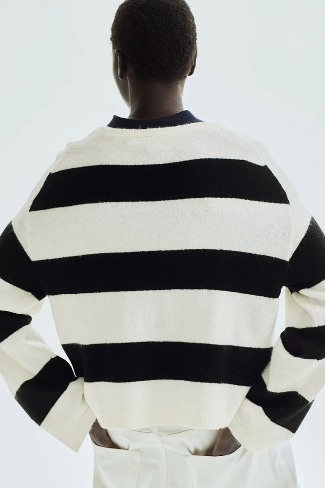 Fine-Knit V-Neck Sweater