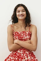 Robe à bretelles fines avec corsage smocké