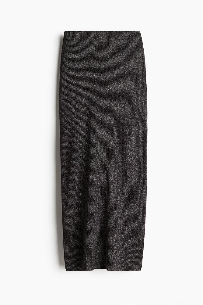 Glittery Rib-Knit Skirt